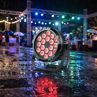 Projecteur LED Par RGBW 4-en-1 étanche IP65 180W DMX512 à activation sonore en aluminium et plastique AC220V pour éclairage de scène extérieur