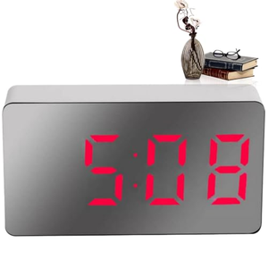 Multi-function Mini Mirror LED USB Powered Night Light Digital Led Desk and Table Alarm Clock - Product Image 1