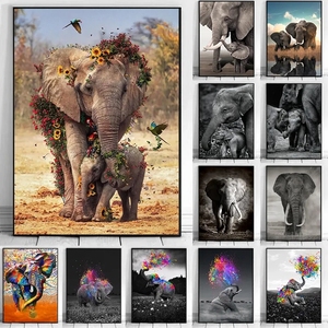 Vente en gros et livraison directe 100% peint à la main abstrait fait à la main <span class=keywords><strong>peinture</strong></span> à l'huile éléphant <span class=keywords><strong>Art</strong></span> mur toile <span class=keywords><strong>peinture</strong></span> - Product Image 1