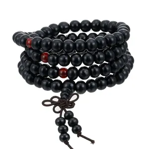 8 Mét Gỗ Đàn Hương Tự Nhiên Phật Phật Thiền Gỗ Cầu Nguyện Hạt Mala Bracelet Bangles Phụ Nữ Đàn Ông Jewelry 108 Hạt Bracelet