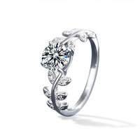 Bague de fiançailles en argent pur S925 avec moissanite couleur D, testeur de diamant VVS1, conçue par Ye Tengzhi pour les bijoux de mariage féminins