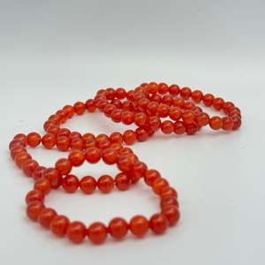 Pulsera de cuentas hecha a mano de piedra preciosa cornalina roja natural Excelente acabado Brazaletes de perlas al por mayor - Product Image 5