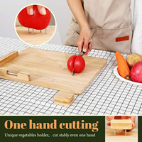 Premium bamboe snijplank voor gebruik met één hand, hoogwaardig duurzaam houten snijplank met antislip zuignappen
