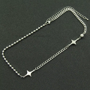 Collar de Acero de Titanio de Lujo Ligero con Diseño de Viento Frío y Cuentas de Estrella Brillante, Collar Corto de Moda Tanjing Lijing - Product Image 3