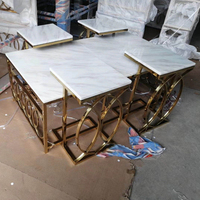 Moderne Wohnzimmermöbel 1+4 Couchtisch Goldener Metallrahmen aus Edelstahl TOP SEAL Beistelltisch Schwarzer Glas-Mitteltisch