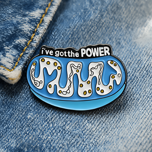 I've Got the POWER Pin de Esmalte Azul y Blanco de Aleación de Zinc, Diseño Moderno y Creativo de Modelo Celular Genético para Pequeños Grupos - Product Image 2