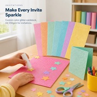 Papier cartonné pailleté couleur personnalisée A4 250 g/m² pour invitations, directement de l'usine