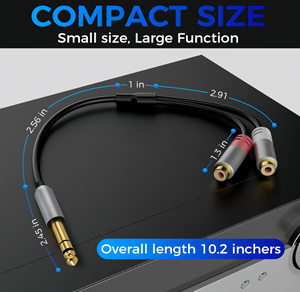 <span class=keywords><strong>Cable</strong></span> Adaptador Divisor en Y de 6.35mm a Doble <span class=keywords><strong>RCA</strong></span>, TRS Estéreo Macho a <span class=keywords><strong>2</strong></span> <span class=keywords><strong>RCA</strong></span> Hembra para Amplificador y Guitarra - Product Image 2