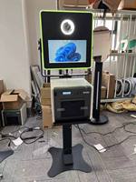 Cabine photo selfie à miroir magique de 15.6 pouces avec imprimante pour appareil photo reflex numérique à éclairage LED RVB et écran tactile