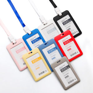 Двусторонний чехол для ID-карт UHOO Fashion из ПВХ с шелкографией и шнурком – портативный рекламный бизнес-подарок для путешествий - Product Image 1