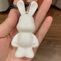 Porte-clés en résine DIY pour enfants, ours mignon, lapin de dessin animé, en vinyle peint à la main, pour cadeaux de Noël, de la Saint-Valentin et de la Fête des Mères