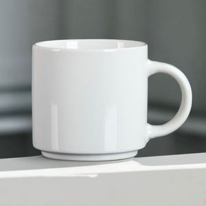 Mug à café en céramique personnalisé, double paroi, 12 oz, blanc, avec poignée, logo personnalisé imprimé - Product Image 2