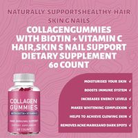 Gummies au collagène avec biotine et vitamine C pour femmes, adultes et adolescentes – Cheveux, peau, ongles – Complément vitaminique sans sucre