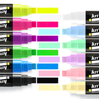 Arrtx – stylos à peinture acrylique à large ciseau 10mm, pointe acrylique à base d'eau, marqueurs de peinture
