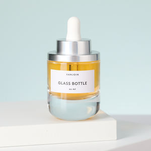 ขวดแก้วใสแบบหยด 30 มล. ฐานหนา พร้อมปิเปต สำหรับบรรจุภัณฑ์ผลิตภัณฑ์บำรุงผิว เซรั่ม และน้ำมันบำรุงผิว ขายส่ง - Product Image 1