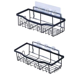 Factory Wholesale Perfect Storage Black No Drilling Iron Bathroom Kitchen Shower <b>Shelf</b> Shower Caddy - Product Image 4