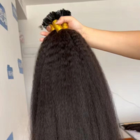 Promo Terlaris Harga Grosir Murah Terbaik Rambut Manusia Remy Kelas Atas Model K Tip Indian Curly Burmese Curly Kinky Loop Bundle