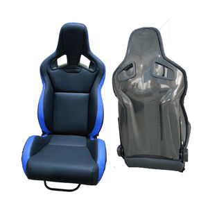 1039R Coppia di Sedili da Corsa Universali Sportivi a Secchiello in Pelle PVC Nera con Doppia Guida di Scorrimento - Product Image 4