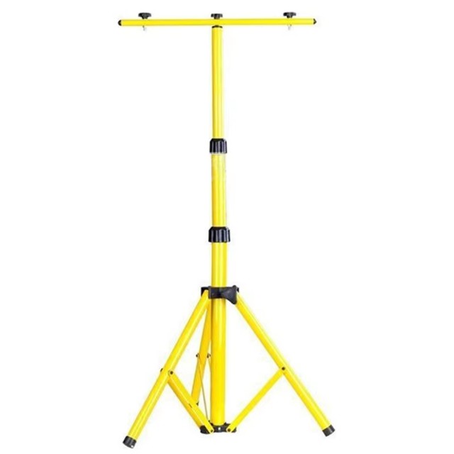 Maikasen Adjustable 2meter Yellow Metal Triangle Bracket Foldable Tripod Stand for LED Floodlights and Projector