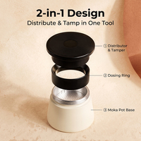 Distributeur et tasseur à café 2-en-1 personnalisé avec anneau doseur, ensemble de tasseurs à café en aluminium pour Moka Pot, outil de distribution d'espresso