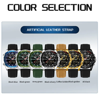Montre à quartz pour homme SANDA 6318 originale, étanche, luxe, double affichage, bracelet en cuir véritable, montre sport tendance