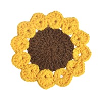 Sous-verres en crochet faits main en forme de tournesol, décorations de table isolantes et élégantes en forme de fleurs, vente en gros, en stock