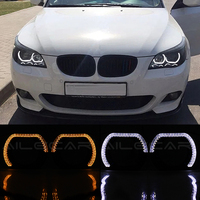 Feux de jour universels pour voiture 5D Slim Version 3CM, anneau halo LED en forme de C, effet œil d'ange en cristal, système d'éclairage automobile 12V