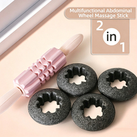 Práctico Rodillo Abdominal de Plástico Dos en Uno, Barra de Masaje Multifuncional, Equipo de Fitness para Adelgazar y Moldear el Cuerpo, Ejercicio en Interiores