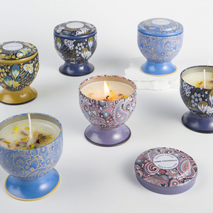 Vela Aromática de Cera de Soja de Lujo, Hecha a Mano, con Flores Secas Clásicas, en Tarro de Metal, de Larga Duración, Regalo para Bodas y Cumpleaños - Product Image 5