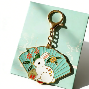 Portachiavi Coniglietto Luna Rosa Cartoonesco, Ciondolo per Borsa Regalo Festivo per Capodanno - Product Image 6