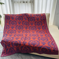 Couverture d'Aviation Jacquard Tissée Noire et Marron de Classe F pour Bébé, 100% Polyester, Motif Floral Moderne Quatre Saisons, OEM/ODM