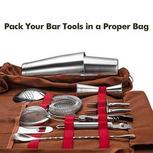 Bolsa de Viaje para Barman, Juego de Herramientas para Coctelería Boston con la Mejor Bolsa de <span class=keywords><strong>Bar</strong></span>, Acero Inoxidable, para Preparar y Guardar Cócteles en Casa - Product Image 3