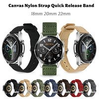 Bracelets en tissu de coton à libération rapide 18mm 20mm 22mm, en toile et nylon, pour Samsung Galaxy Watch, Garmin, Huawei