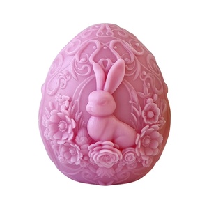 Easter Egg Rabbit Silicone Candle Mold Candle Making Supplies Easter Bunny Aroma Soap Plaster Chocolate DIY Clay <b>Crafts</b> - Product Image 5