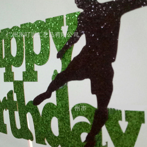 Feliz cumpleaños fútbol pastel Topper jugador de fútbol pastel decoraciones Niño/niña deportes pastel Topper - Product Image 3