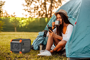 2026 Portable Power Station 150Wh With 300W AC Outlet Solar <b>Wireless</b> Charger Camping LED <b>Light</b> for Outdoor Use - Product Image 6