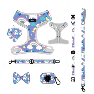 2024 kustom 5-in-1 Set harnes hewan peliharaan lembut bernapas kulit ukuran XS dapat disesuaikan tali kekang keamanan anjing untuk pemilik hewan peliharaan - Product Image 3