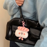 Porte-clés en peluche Kawaii Sushi, motif alimentaire mignon (Saumon, Crevettes Frites, Sushi), jouet en peluche moelleux, porte-monnaie, breloque de sac, pendentif, poupée