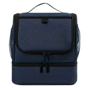 Insulated Kids Dual Compartment Lunch Bags <b>Tote</b> Picnic Camp Food Cooler Thermal Bag with Handle - Product Image 1
