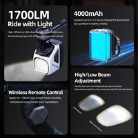 Luz Delantera para Bicicleta CYCLAMI de 1700 Lúmenes, Luces Delanteras para Ciclismo Nocturno con Línea de Corte Antideslumbrante, Batería de Alimentación, Luces para Bicicleta