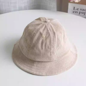 Wholesale Corduroy <b>Bucket</b> Hat Custom Logo Solid for Child Adult Winter Sunshade Casual Character for Fisherman Cap - Product Image 6
