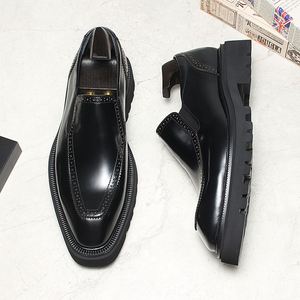 Top Luxury Designer High Quality Black and Brown Color Men's Elevator <b>Height</b> <b>Increasing</b> 7cm Dress <b>Shoes</b> - Product Image 4