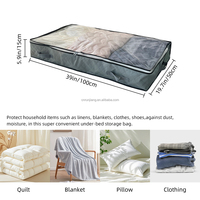 Sacs de rangement pour chambre à coucher avec fenêtre transparente, grande capacité 90L, organisateur pliable en non-tissé pour le rangement sous le lit des vêtements