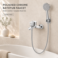 Pommeau de douche moderne en alliage de zinc chromé, finition huilée, avec modes de jet pluie, massage et cascade, et cartouche céramique, pour appartements et hôtels