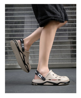 Chaussures de jardin de style nouveau pour hommes, vêtements d'extérieur d'été, chaussures de plage antidérapantes de style coréen pour hommes, style sac à dos, couvrant la tête