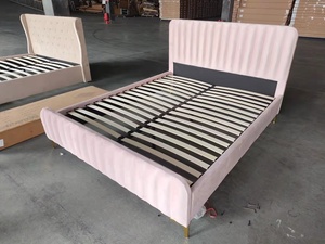 Sang trọng giường bọc chần trắng đen màu xám nhung đôi Nữ Hoàng Vua GIƯỜNG KHUNG Giường hiện đại - Product Image 2