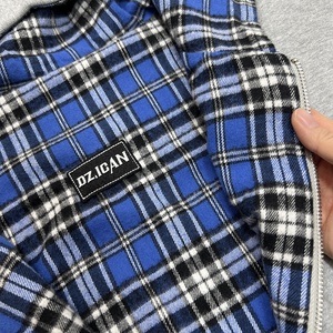Wholesale Heavyweight Sudaderas Con Capucha Custom Logo Checkered Drop Shoulder <b>Hoodie</b> Cotton Reversible Oversized <b>Zip</b> <b>Up</b> <b>Hoodie</b> - Product Image 5