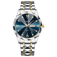 Montre-Bracelet Homme de Luxe X-GEQCK à Quartz, Couleurs Vert, Argent, Noir, Or, Bracelet en Acier Inoxydable