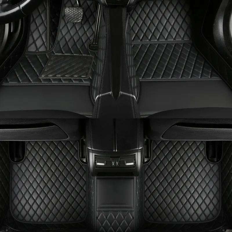 دواسات أرضيات للسيارة مخصصة لـ Citroen C4 4 أبواب 2006-2011 سنوات من الجلد الصناعي الداخلي 100% يناسب التفاصيل إكسسوارات السيارة