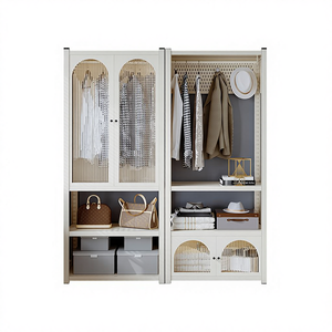 Porte-manteau en acier de style ouvert, emballé par courrier, pour la maison, la chambre à coucher, la garde-robe, la location, la pièce, rangement suspendu multi-niveaux sur pied - Product Image 1